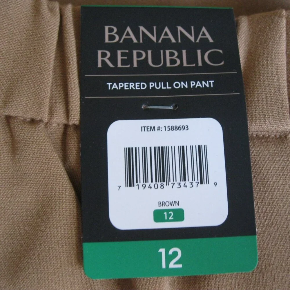 Banana Republic Women's Tapered Pull-On Pants, Brown, Size 12 (1252) - Picture 9 of 13